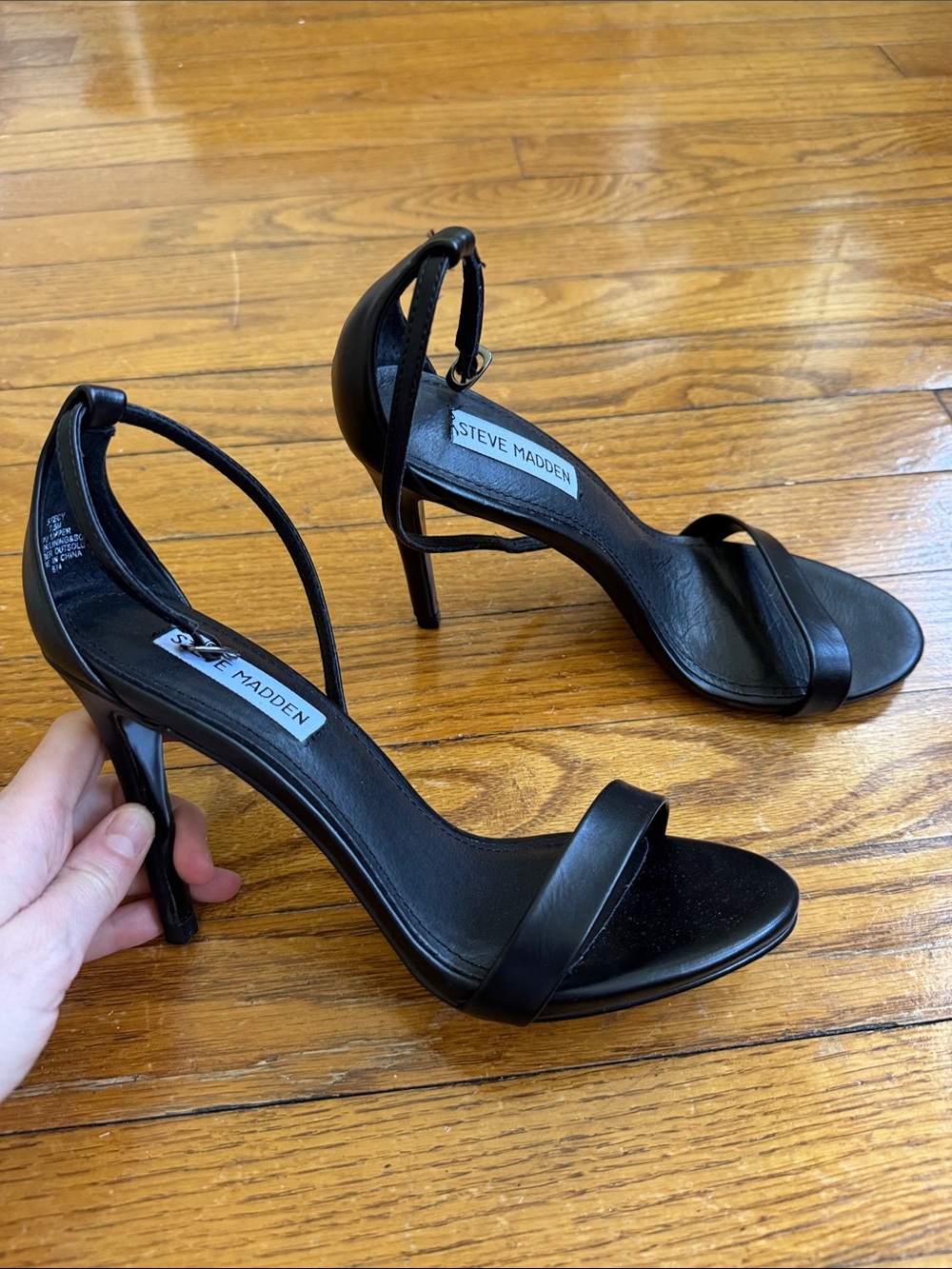 Steve Madden Black Strappy Heels